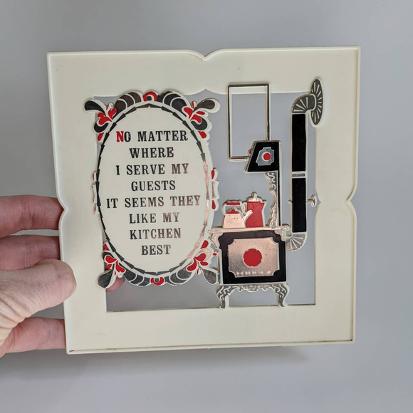 VTG No Matter Where I Serve My Guests It Seems They Like My Kitchen Best Magnet - Picture 4 of 6